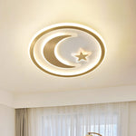 Luxury Star Moon LED Ceiling Lamp Modern Brass Chandelier for Bedroom Living Room
