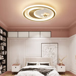 Luxury Star Moon LED Ceiling Lamp Modern Brass Chandelier for Bedroom Living Room
