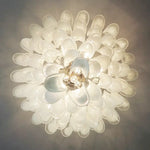 Stunning Murano White Glass Petals Chandelier