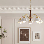 Swedish Modern Brass Chandelier
