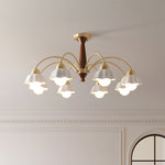 Swedish Modern Brass Chandelier