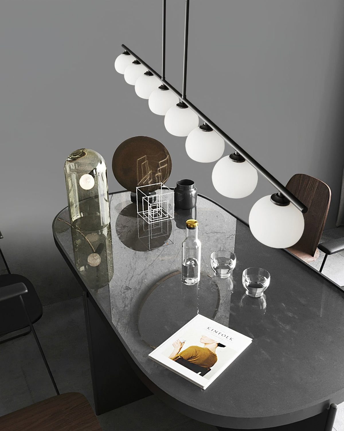 Telbix Marsten Modern Brass Chandelier for Dining Room and Kitchen Island
