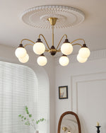 Tillary Retro Chandelier Walnut Mid-Century Modern Dining Room Lighting