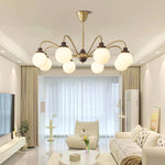 Tillary Retro Chandelier Walnut Mid-Century Modern Dining Room Lighting