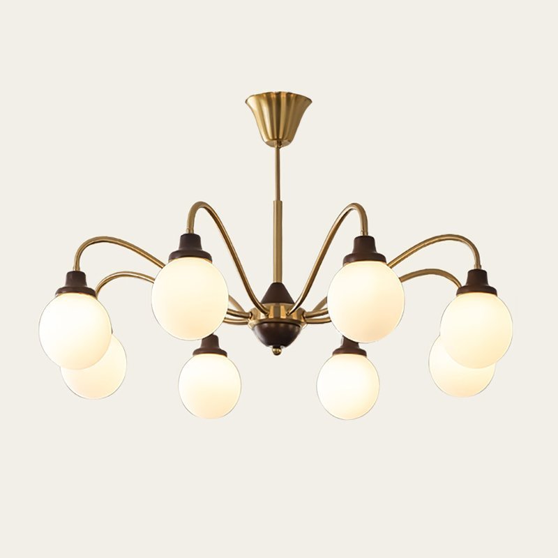 Tillary Retro Chandelier Walnut Mid-Century Modern Dining Room Lighting