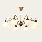 Tillary Retro Chandelier Walnut Mid-Century Modern Dining Room Lighting