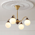 Tillary Retro Chandelier Walnut Mid-Century Modern Dining Room Lighting