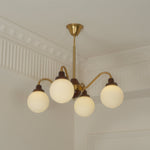 Tillary Retro Chandelier Walnut Mid-Century Modern Dining Room Lighting