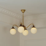 Tillary Retro Chandelier Walnut Mid-Century Modern Dining Room Lighting