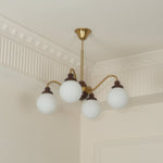 Tillary Retro Chandelier Walnut Mid-Century Modern Dining Room Lighting