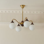 Tillary Retro Chandelier Walnut Mid-Century Modern Dining Room Lighting