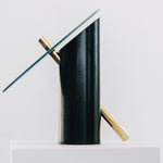 Modern Tinge Table Lamp - Brass & Glass Accent Lighting for Bedroom, Living Room