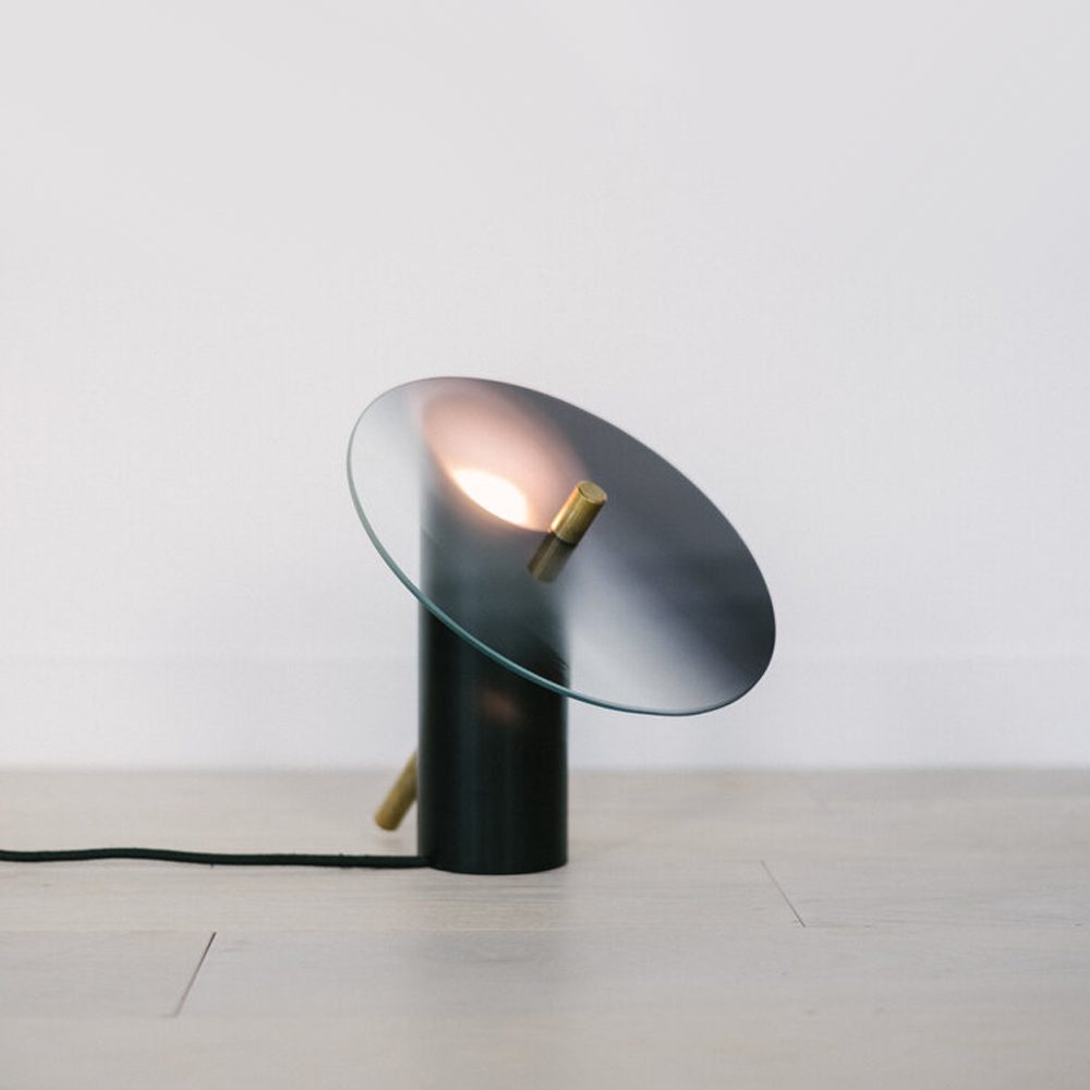 Modern Tinge Table Lamp - Brass & Glass Accent Lighting for Bedroom, Living Room