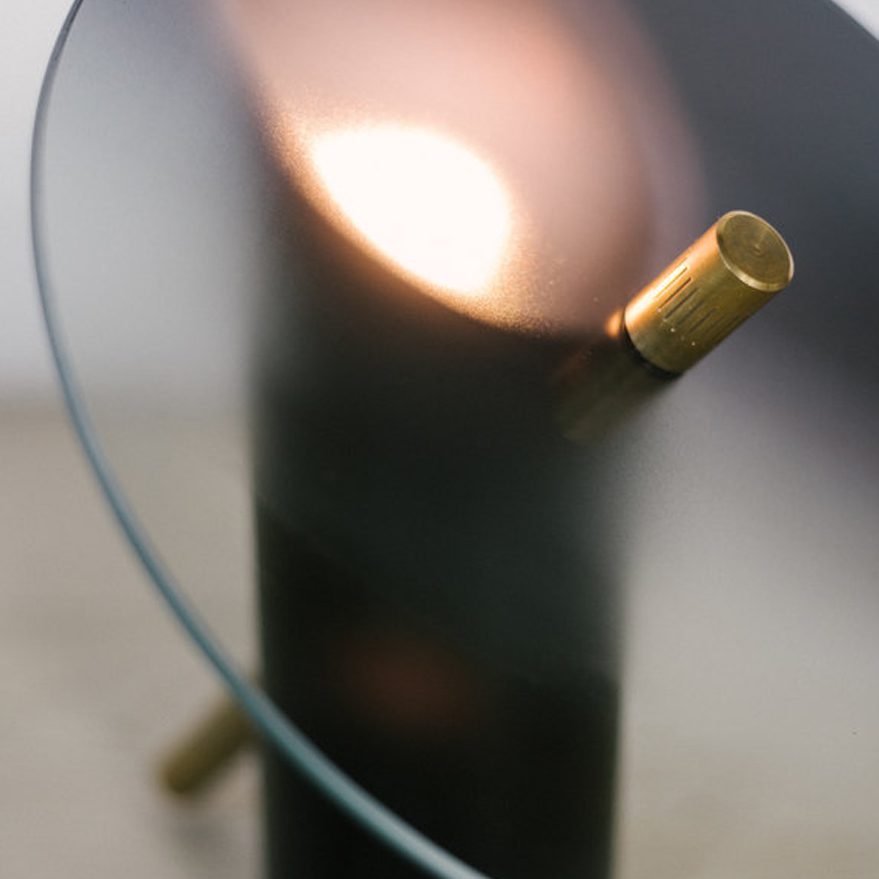 Modern Tinge Table Lamp - Brass & Glass Accent Lighting for Bedroom, Living Room