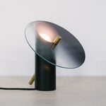 Modern Tinge Table Lamp - Brass & Glass Accent Lighting for Bedroom, Living Room