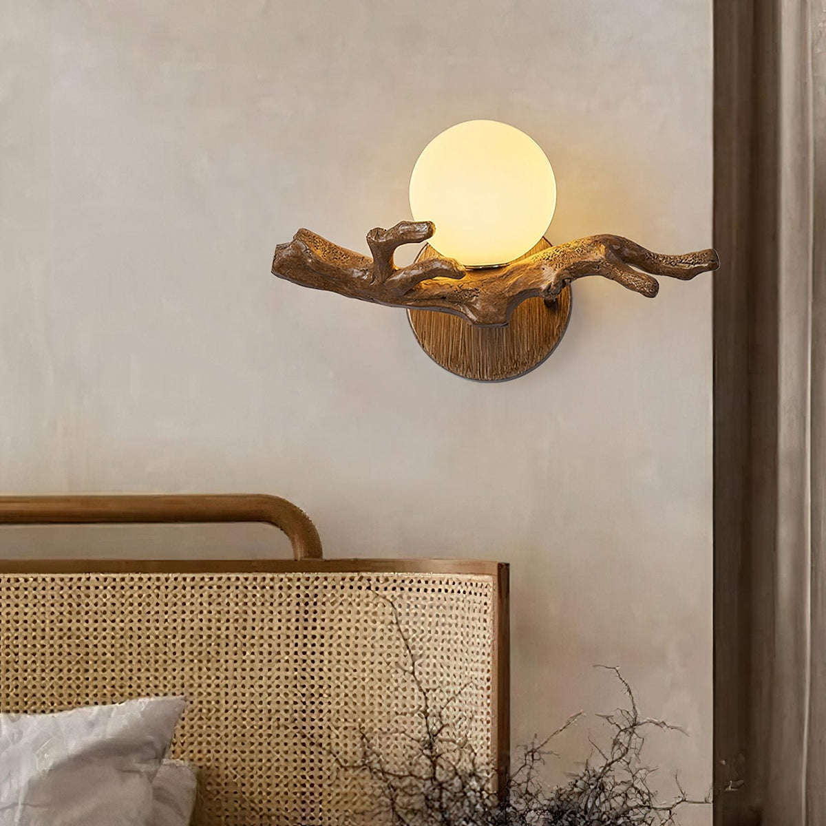 Tree Branch Wall Sconce | Rustic LED Wall Lamp for Bedroom & Living Room