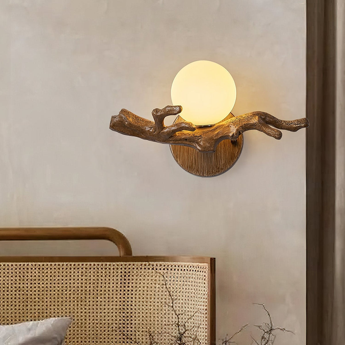 Tree Branch Wall Sconce | Rustic LED Wall Lamp for Bedroom & Living Room