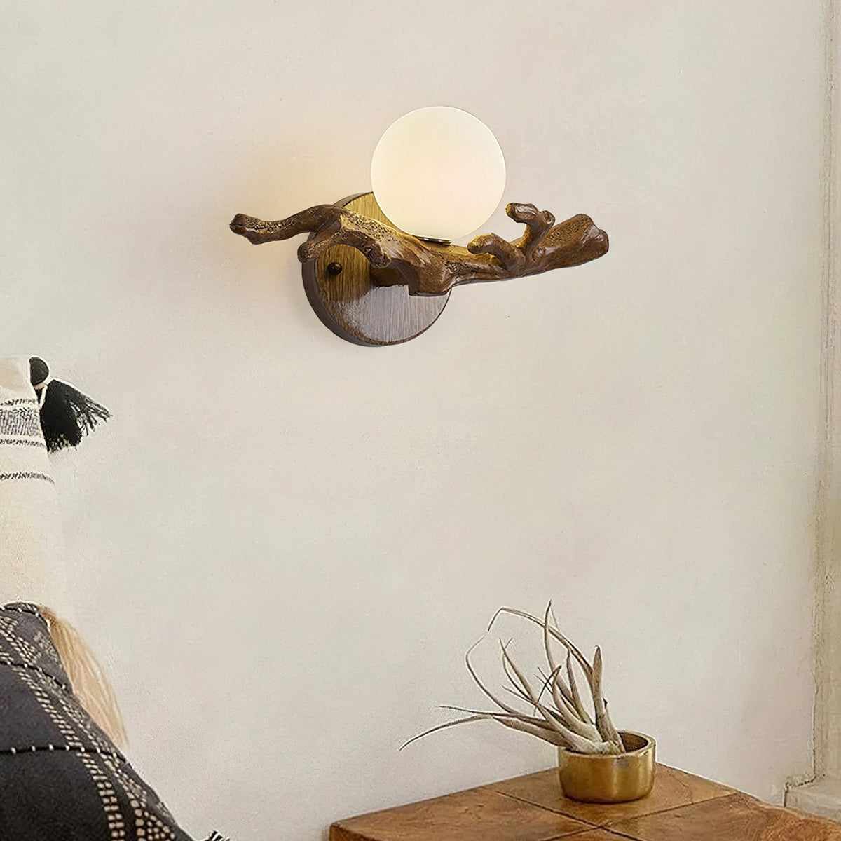 Tree Branch Wall Sconce | Rustic LED Wall Lamp for Bedroom & Living Room