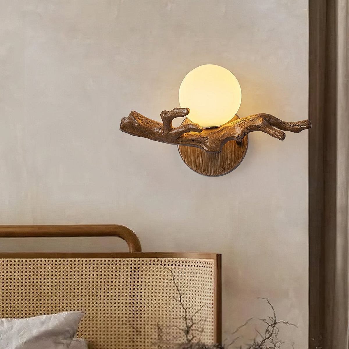 Tree Branch Wall Sconce | Rustic LED Wall Lamp for Bedroom & Living Room
