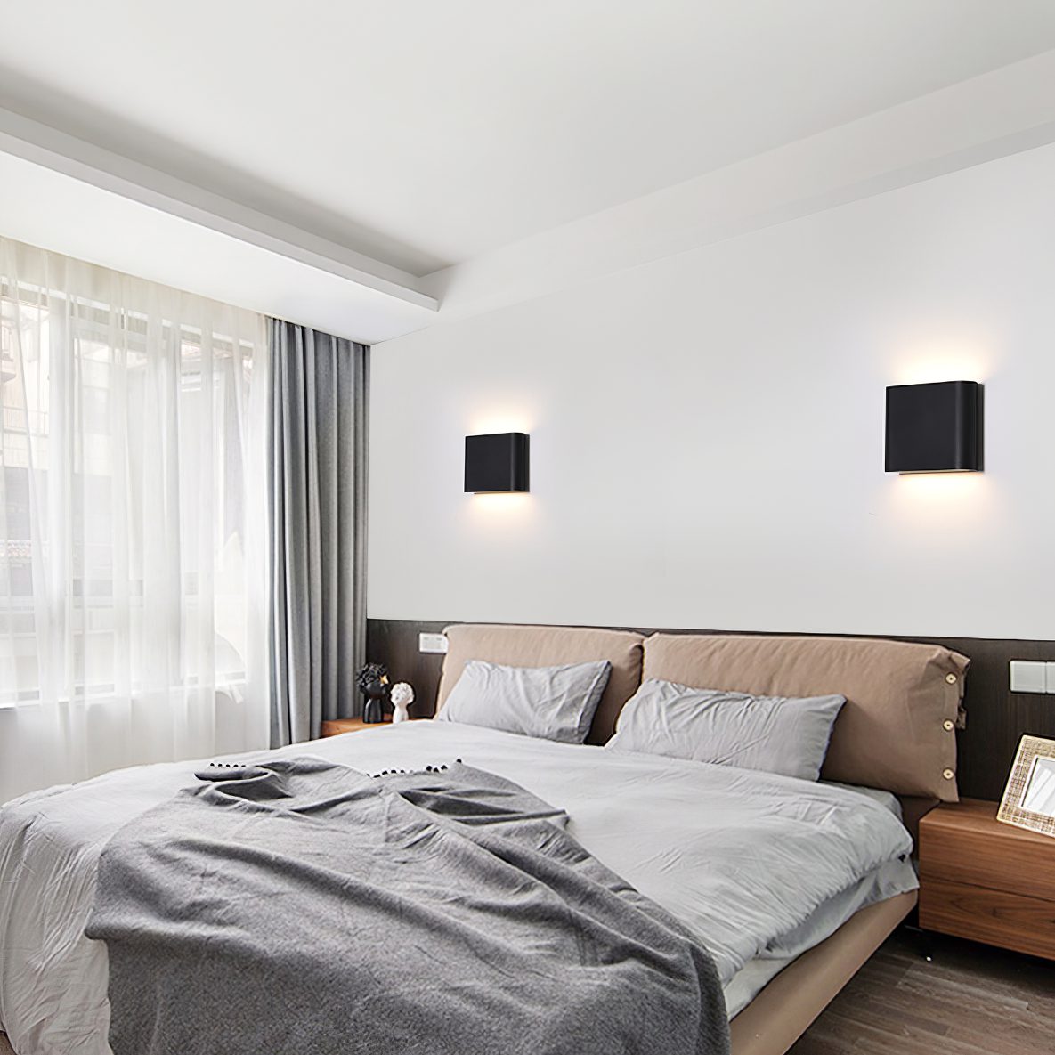 Modern LED Wall Sconce Minimalist Plaster Oval Light for Bedroom Living Room