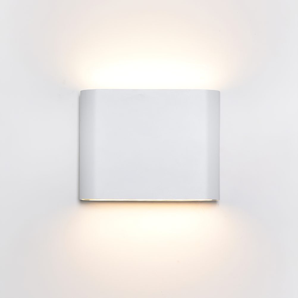 Modern LED Wall Sconce Minimalist Plaster Oval Light for Bedroom Living Room
