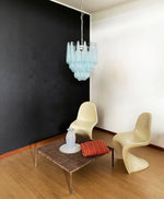 Vintage Murano Blue Glass Petals Chandelier