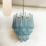 Vintage Murano Blue Glass Petals Chandelier