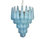 Vintage Murano Blue Petals Drop Glass Chandelier