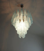 Vintage Murano Blue Petals Drop Glass Chandelier