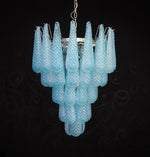 Vintage Murano Blue Petals Drop Glass Chandelier