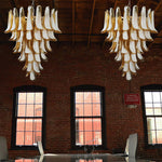 Vintage Murano Caramel Glass Petals Chandelier