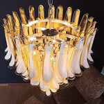 Vintage Murano Caramel Glass Petals Chandelier