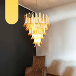 Vintage Murano Caramel Glass Petals Chandelier