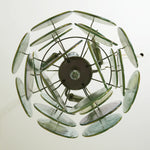 Vintage Murano Green Glass Disks Chandelier