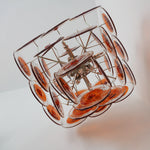 Vintage Murano Orange Brown Transparent Disc Chandelier