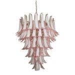 Vintage Murano Pink Glass Petals Chandelier