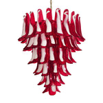 Vintage Murano Red Glass Petals Chandelier