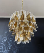 Vintage Murano Swallows Amber Glass Chandelier