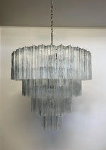 Vintage Murano Transparent Glass Chandelier