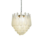 Vintage Murano Transparent Glass Petals Chandelier 1