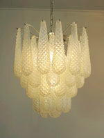 Vintage Murano Transparent Glass Petals Chandelier 1