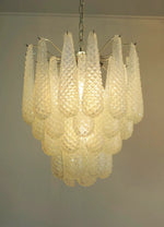 Vintage Murano Transparent Glass Petals Chandelier 1
