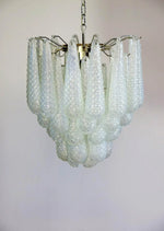 Vintage Murano Transparent Glass Petals Chandelier 1