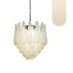 Vintage Murano Transparent Glass Petals Chandelier 1
