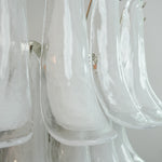 Vintage Murano Transparent Glass Petals Chandelier