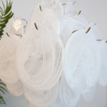 Vintage Murano White Disks Chandelier