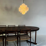 Vintage Murano White Disks Chandelier