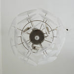 Vintage Murano White Glass Disks Chandelier
