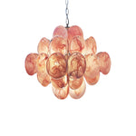 Vintage Murano Pink Disks Chandelier