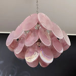 Vintage Murano Pink Disks Chandelier